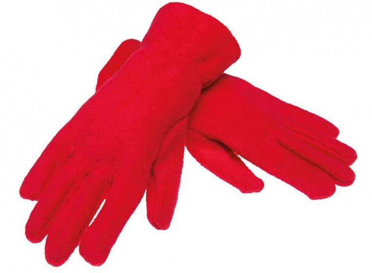 handschoenen fleece rood maat M/L