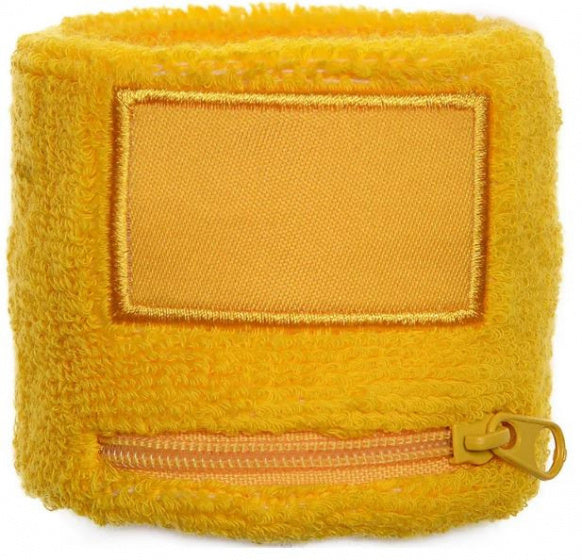 polsband 8 x 6 cm rits katoen geel one-size