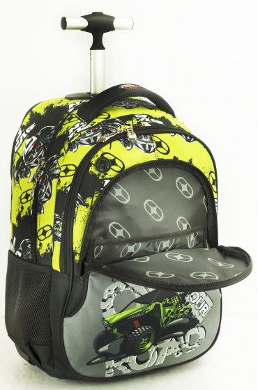 trolleyrugzak junior 24,5 liter polyester grijs/zwart