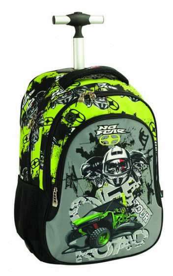 trolleyrugzak junior 24,5 liter polyester grijs/zwart
