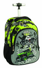 trolleyrugzak junior 24,5 liter polyester grijs/zwart