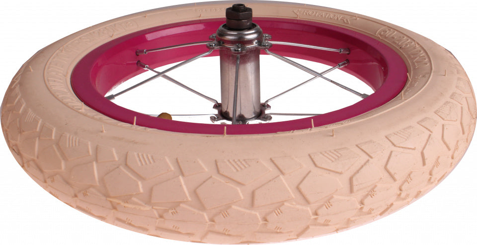 voorwiel met band 12 inch staal/nylon roze