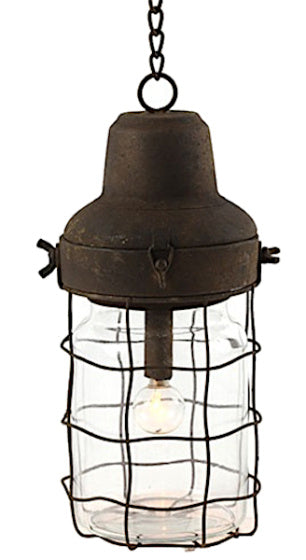 hanglamp Evan led timer 26 cm roestbruin
