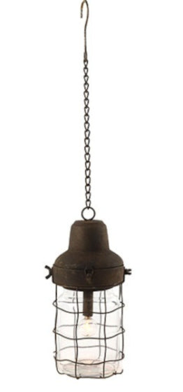 hanglamp Evan led timer 26 cm roestbruin