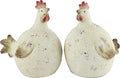 ornament Conny M kip keramiek wit 2 stuks