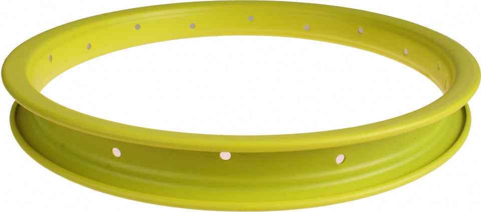 velg junior 14 inch 3 x 27 cm staal neongeel