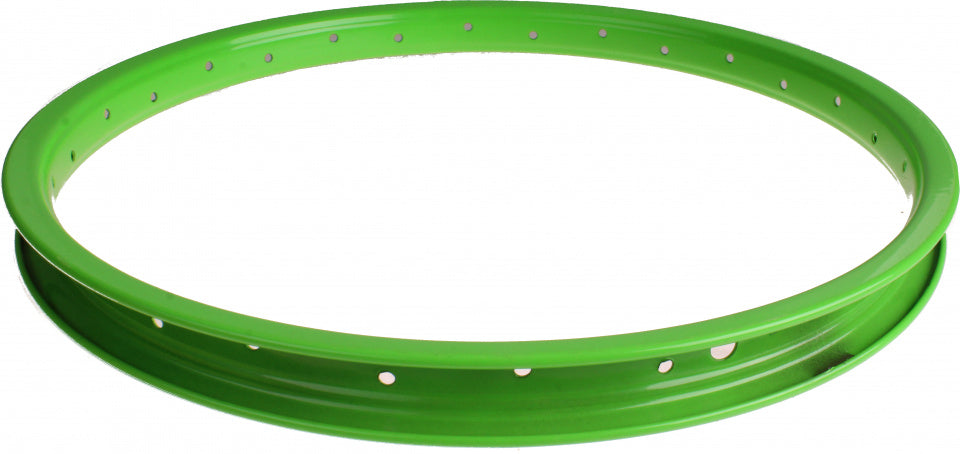 velg junior 18 inch 3 x 37 cm staal neongroen