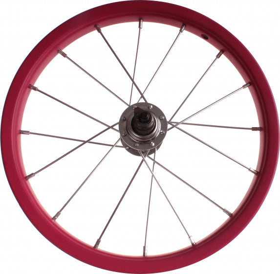 voorwiel junior 14 inch 3 x 27 cm staal donkerroze