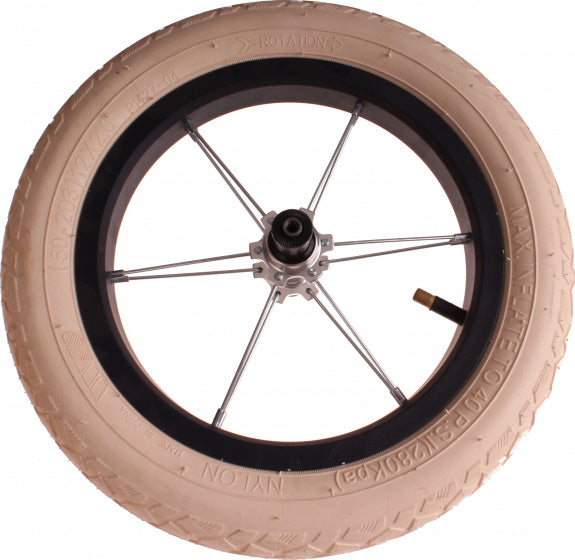 achterwiel met band 12 inch staal/nylon matzwart