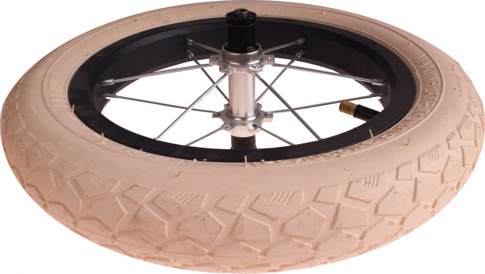 voorwiel met band 12 inch staal/nylon matzwart