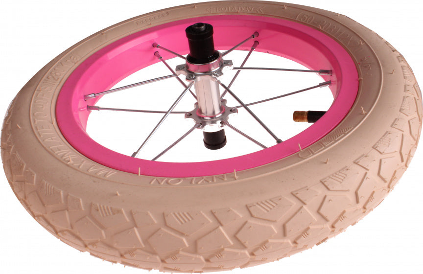 achterwiel met band 12 inch staal/nylon neonroze