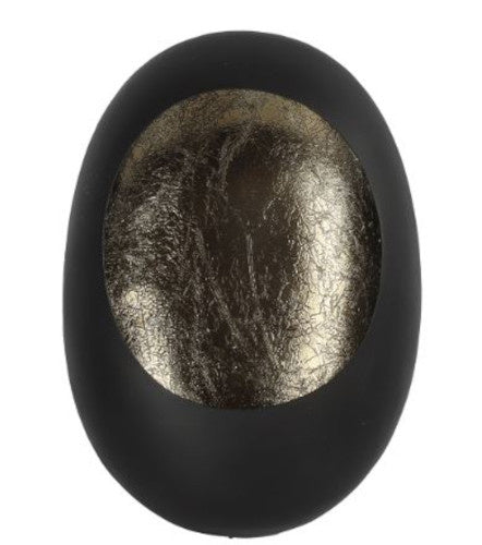 waxinelichthouder Eggy 17 x 23 cm staal zwart/zilver