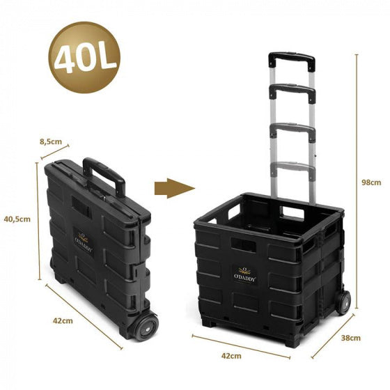 shopping krat 40 liter zwart