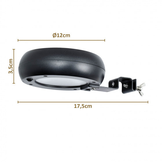 wandlamp Alioth 13,5 x 12 cm 3000K ABS zwart