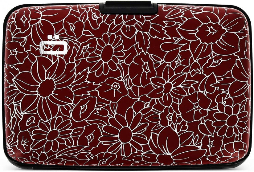 pasjeshouder Rfid Flowers 11 x 7,4 cm aluminium