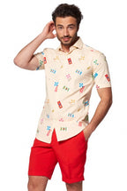 Beach Life overhemd heren beige maat 3XL