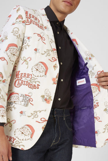 verkleedblazer Hohoholly heren polyester wit maat 48