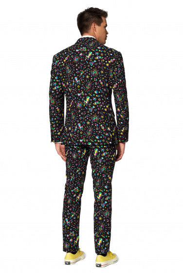verkleedpak Disco Dude heren polyester zwart maat 54