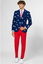 verkleedpak Stars and Stripes heren polyester maat 60