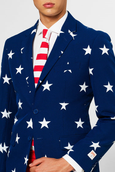 verkleedpak Stars and Stripes heren polyester maat 62