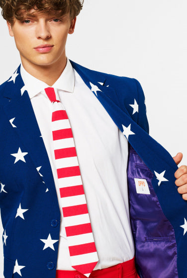 verkleedpak Stars and Stripes heren polyester maat 60