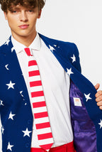 verkleedpak Stars and Stripes heren polyester maat 60