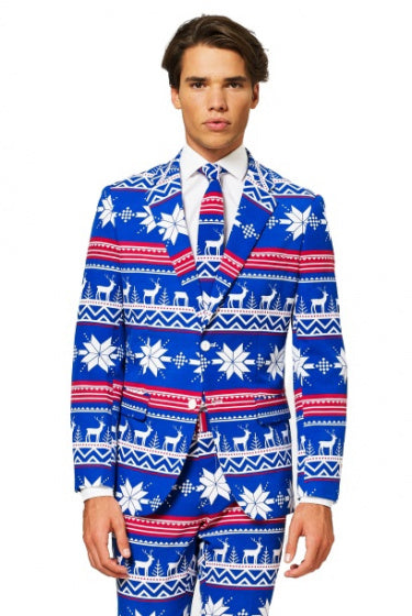 verkleedpak The Rudolph heren polyester blauw maat 58