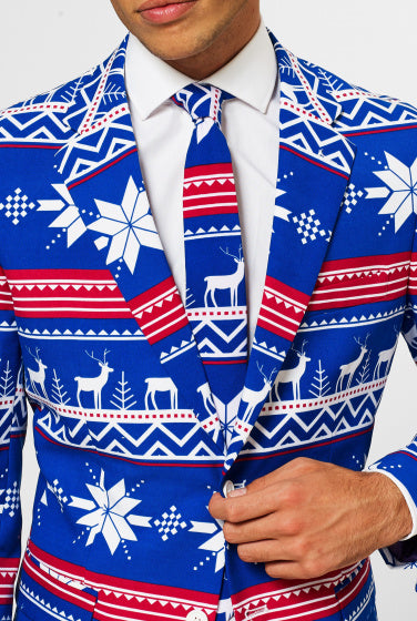 verkleedpak The Rudolph heren polyester blauw maat 58