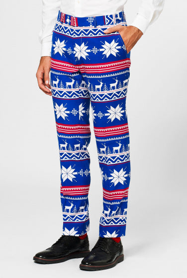 verkleedpak The Rudolph heren polyester blauw maat 58
