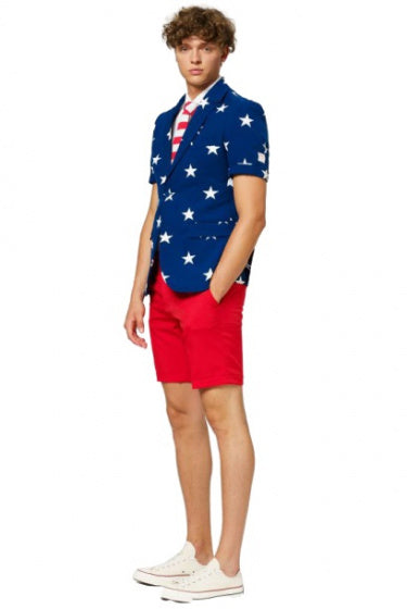 verkleedpak zomer Stars and Stripes heren polyester mt 62
