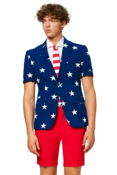 verkleedpak zomer Stars and Stripes heren polyester mt 46