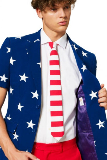 verkleedpak zomer Stars and Stripes heren polyester mt 62