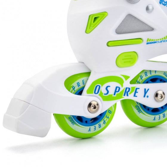 inlineskates Velocity polypropyleen 82A wit/groen mt 31-33