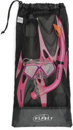 snorkelset junior siliconen zwart/roze 5-delig maat Xxxs