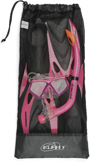 snorkelset junior siliconen zwart/roze 5-delig maat Xxxs