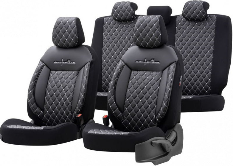 stoelhoezenset Comfortline Vip 8 mm textiel grijs 11-delig