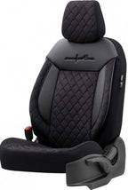 stoelhoezenset Comfortline Vip 8 mm leer zwart 11-delig