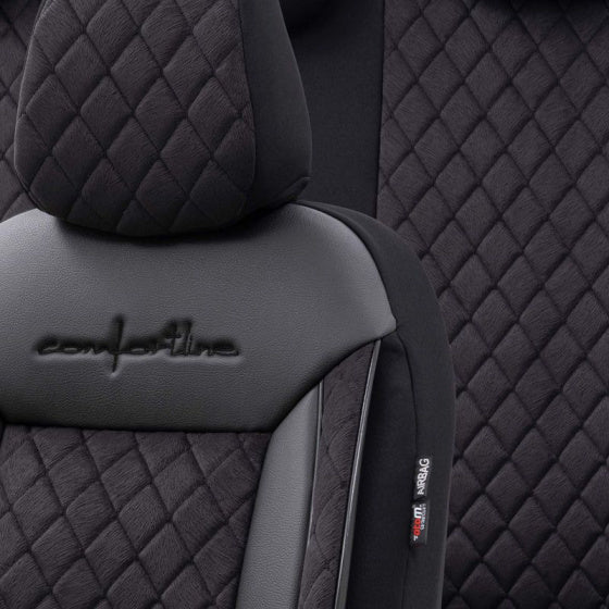 stoelhoezenset Comfortline Vip 8 mm leer zwart 11-delig