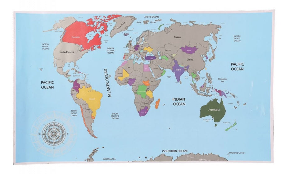 wereldkaart Scratch World Map 88 x 52 cm papier