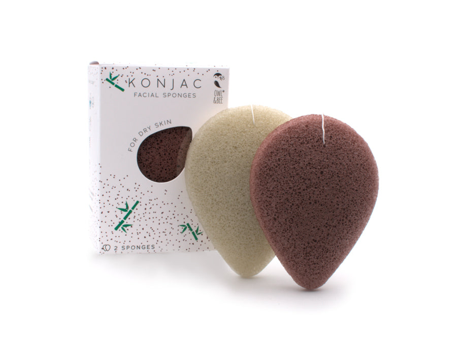Owl & Bee Konjac Gezichtssponzen Droge Huid 2 stuks