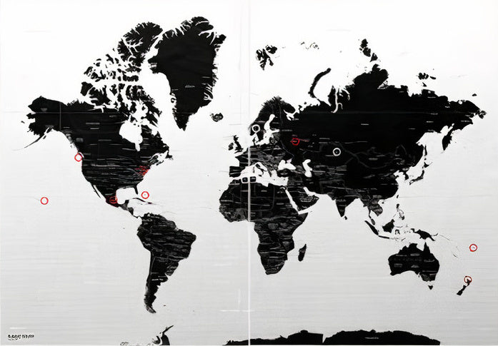 wereldkaart Magic Maps 100 x 70 cm polyetheen wit