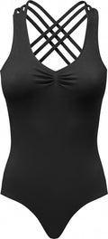 balletpak met kruisbandjes dames zwart maat S