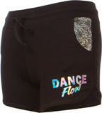 dansshort Dance Flow junior katoen zwart maat 116
