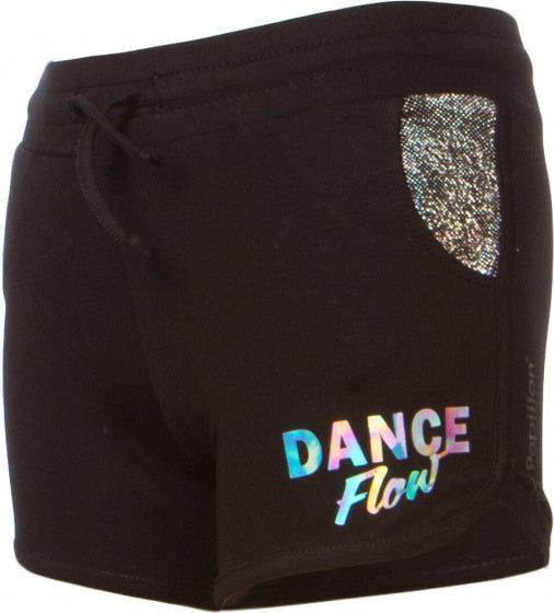dansshort Dance Flow junior katoen zwart maat 116