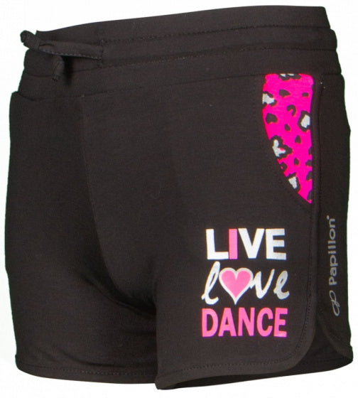 dansshort I Love Dance  junior katoen zwart maat 116