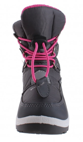 snowboots junior nylon grijs/roze maat 30/31