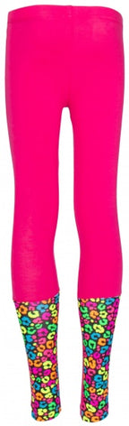 sportbroek lang Panter roze meisjes maat 140
