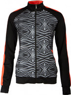 sportjack dames polyester/elastaan zwart/grijs maat L
