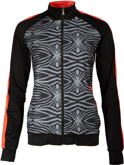 sportjack dames polyester/elastaan zwart/grijs maat L