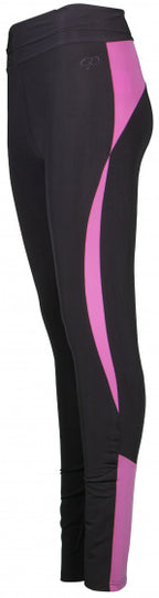 sportlegging Capri dames polyester zwart/roze mt XL